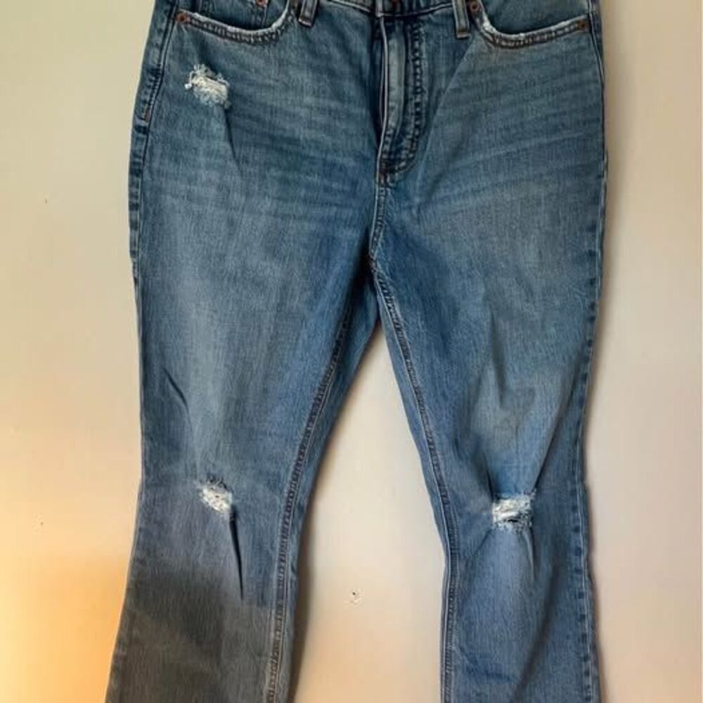 J.Crew Mid-Rise Flare Crop Distressed Jeans, Size 29, NWT